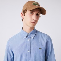 Lacoste Men's Slim Fit Cotton Chambray Shirt CH2967-51 Blue • UEX